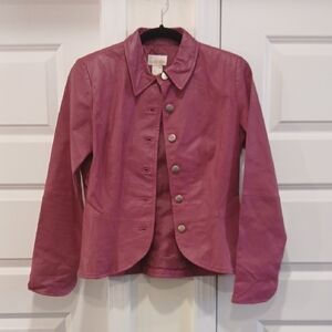 Carabella 100% Leather Pink Jacket Size 6